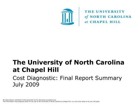 UNC Chapel Hill Cost Diagnostic