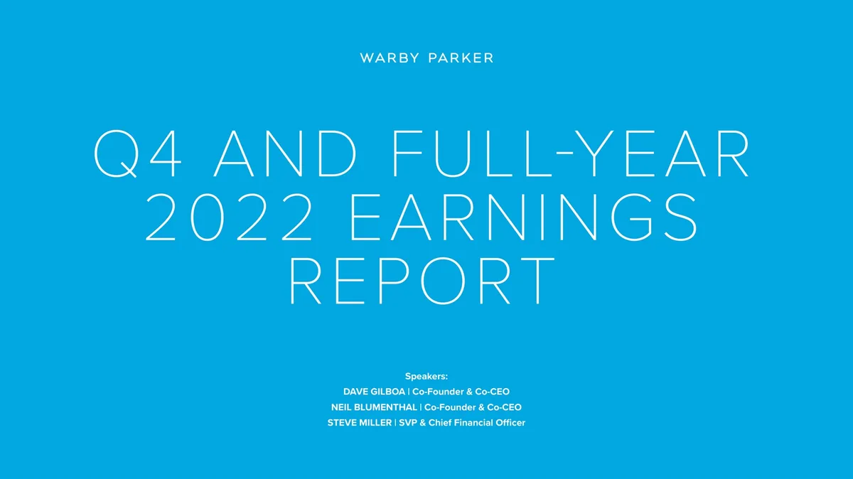 Warby Parker | Results Presentation Deck | 36 slides · slide 1