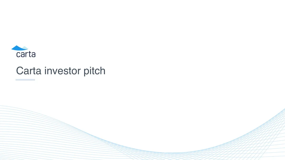 Carta | Start Up Pitch Deck | 23 slides · slide 1