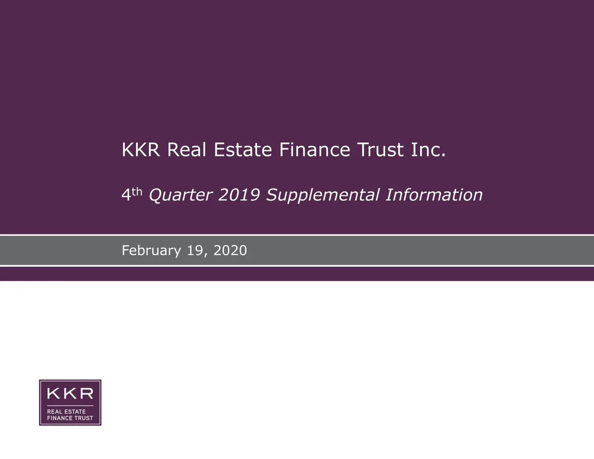 KKR Real Estate Finance Trust | Results Presentation Deck | 24 slides · slide 1