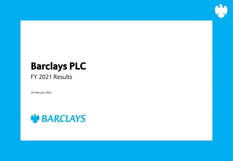 Barclays | Results Presentation Deck | 60 slides