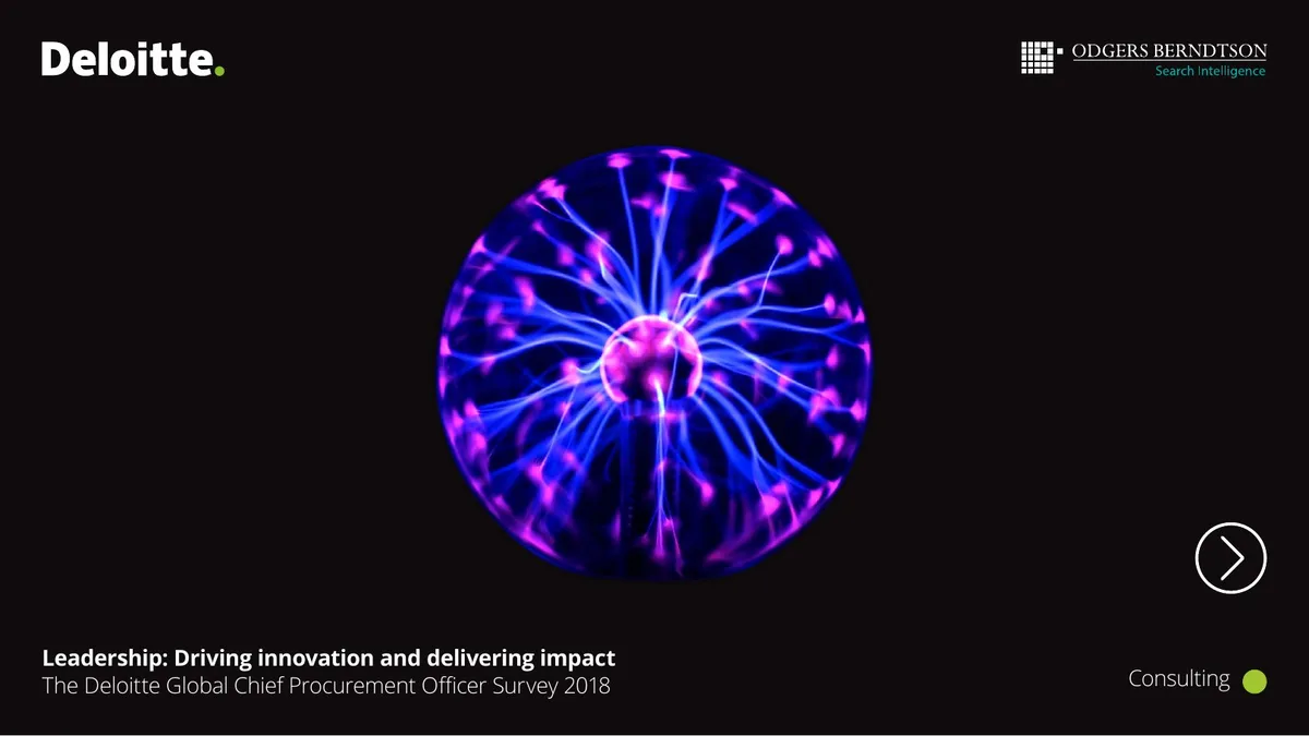 Features a plasma ball image as a visual metaphor for innovation/energy.
