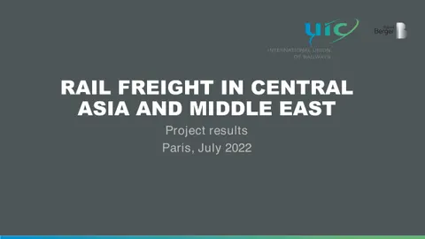 RAIL FREIGHT IN CENTRAL ASIA AND MIDDLE EAST