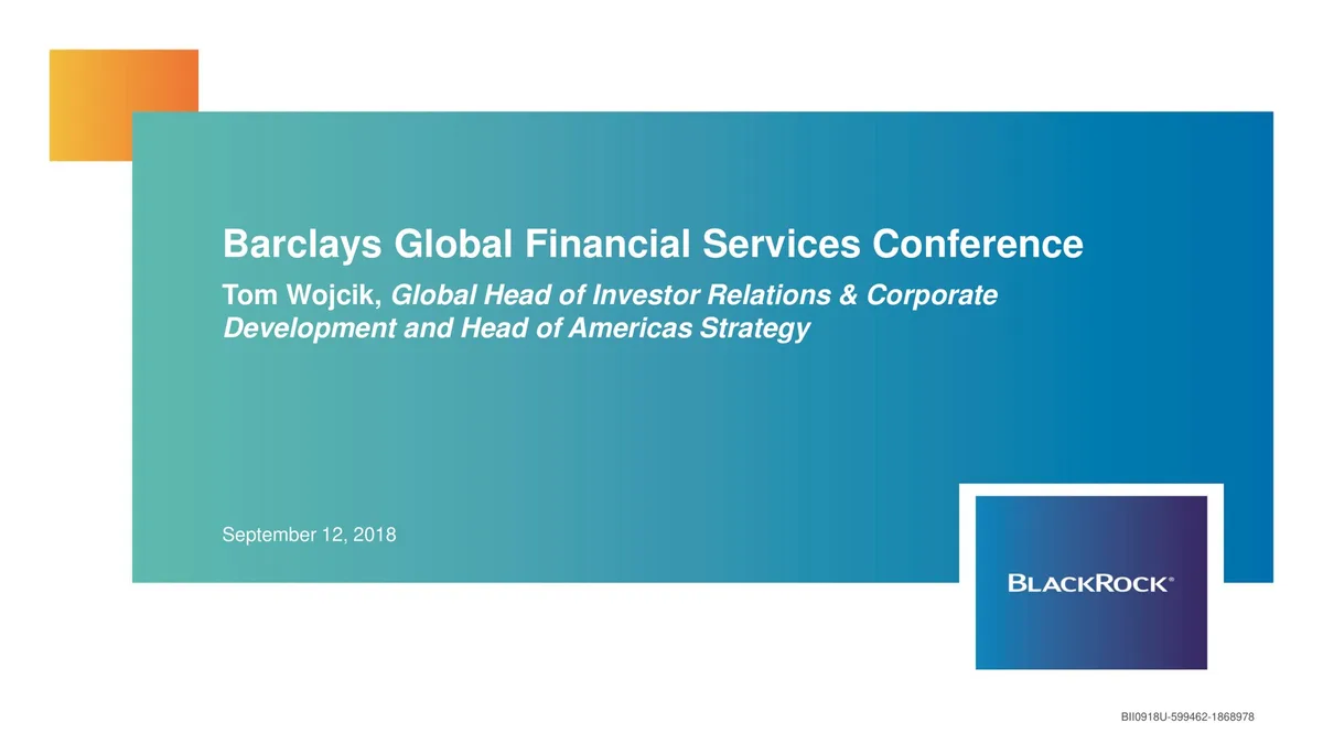 BlackRock | Investor Conference Presentation Deck | 17 slides · slide 1