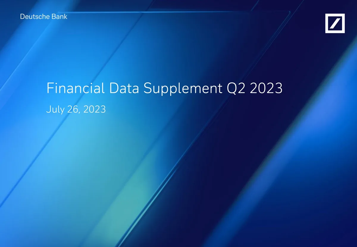 Deutsche Bank | Results Presentation Deck | 26 slides · slide 1