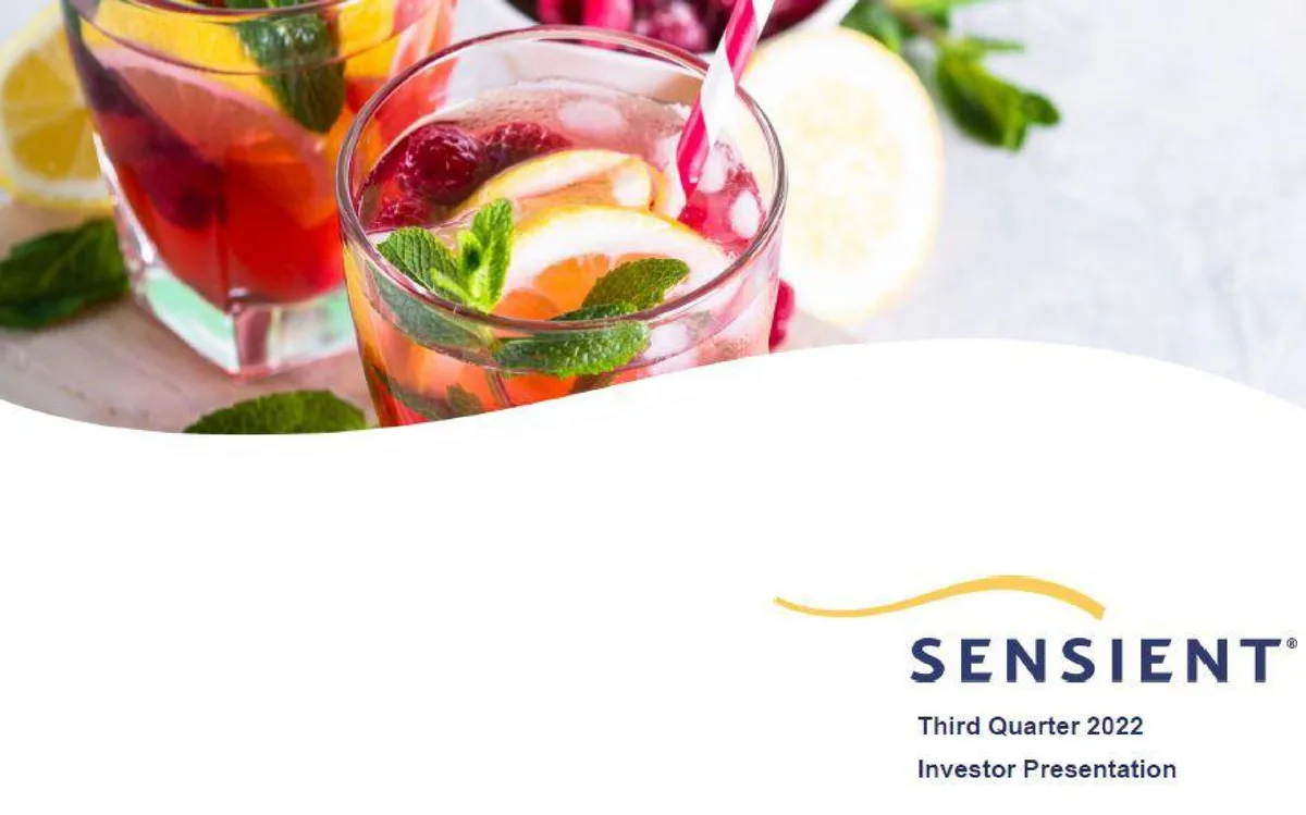 Sensient Technologies | Results Presentation Deck | 29 slides · slide 1