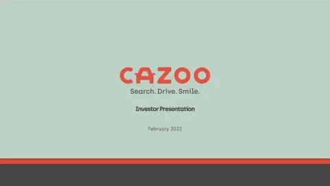 Cazoo | Investor Presentation Deck | 13 slides