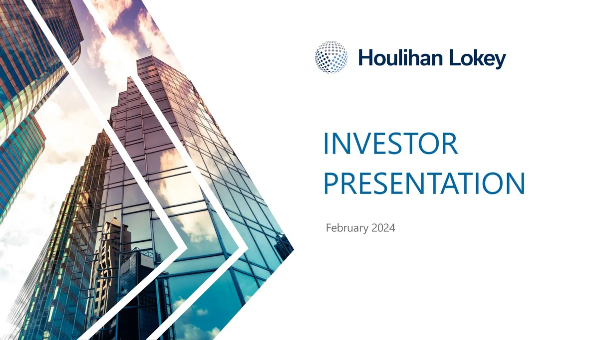 Houlihan Lokey | Investor Presentation Deck | 34 slides · slide 1