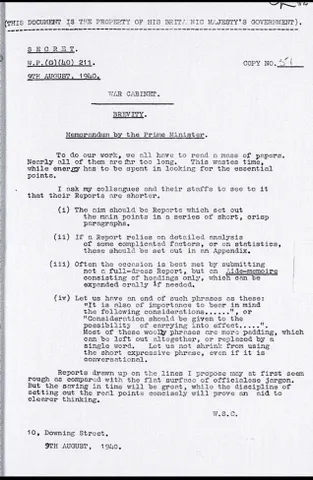 Winston Churchill on Brevity