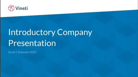 The pitch deck for Vineti's $33 million Series C extension