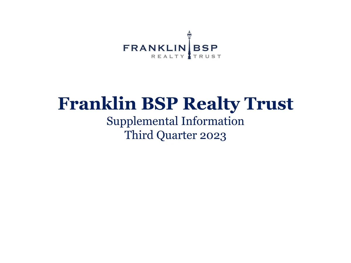 Franklin BSP Realty Trust | Results Presentation Deck | 28 slides · slide 1