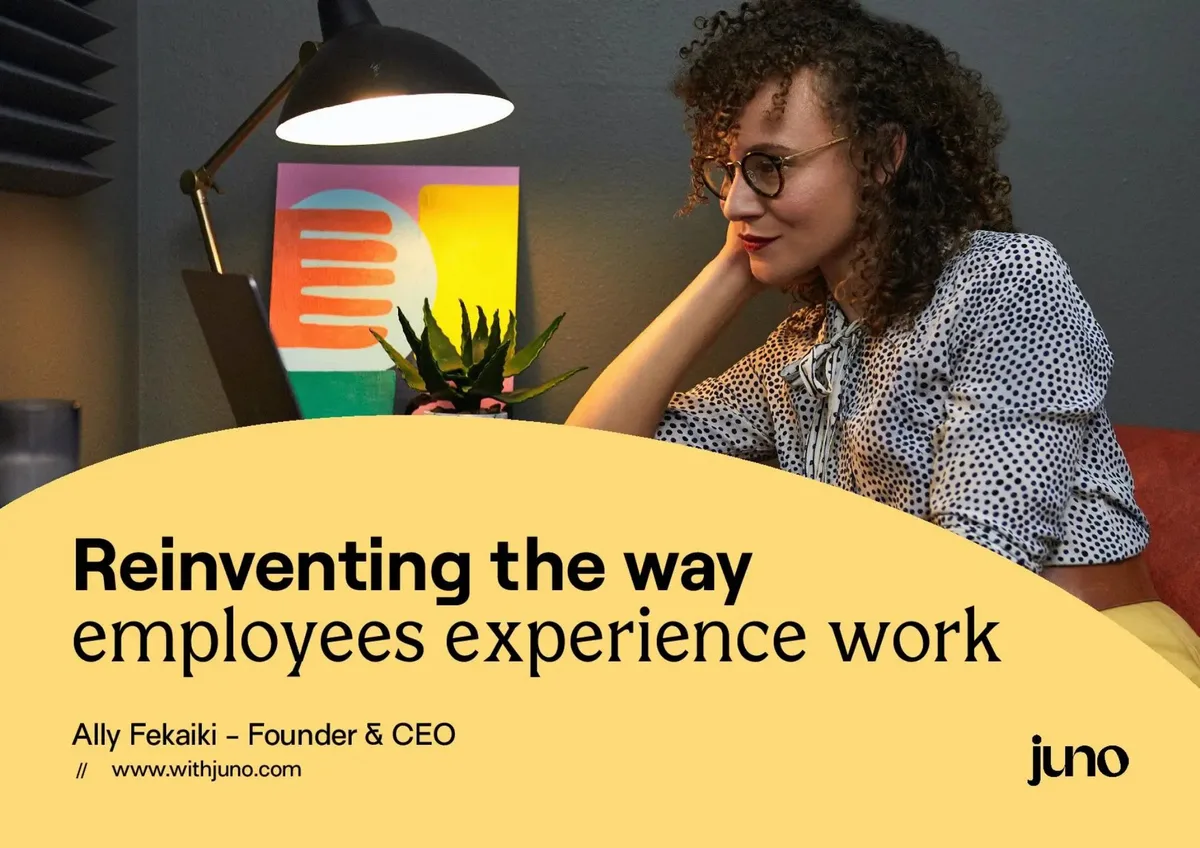 Juno enables employees to pick their own benefits. Its founder walked us through the 10-slide pitch deck the startup used to raise $4 million. · slide 1