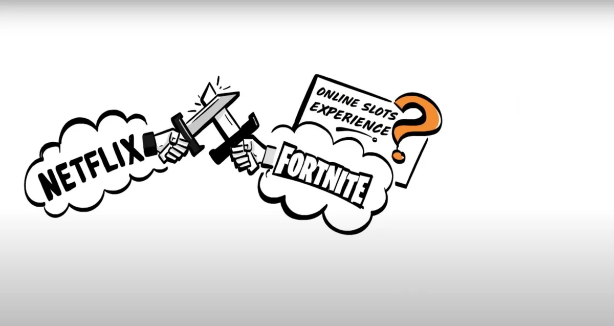Hand-drawn style illustration showing two entities in conflict with a question mark over a third concept.
