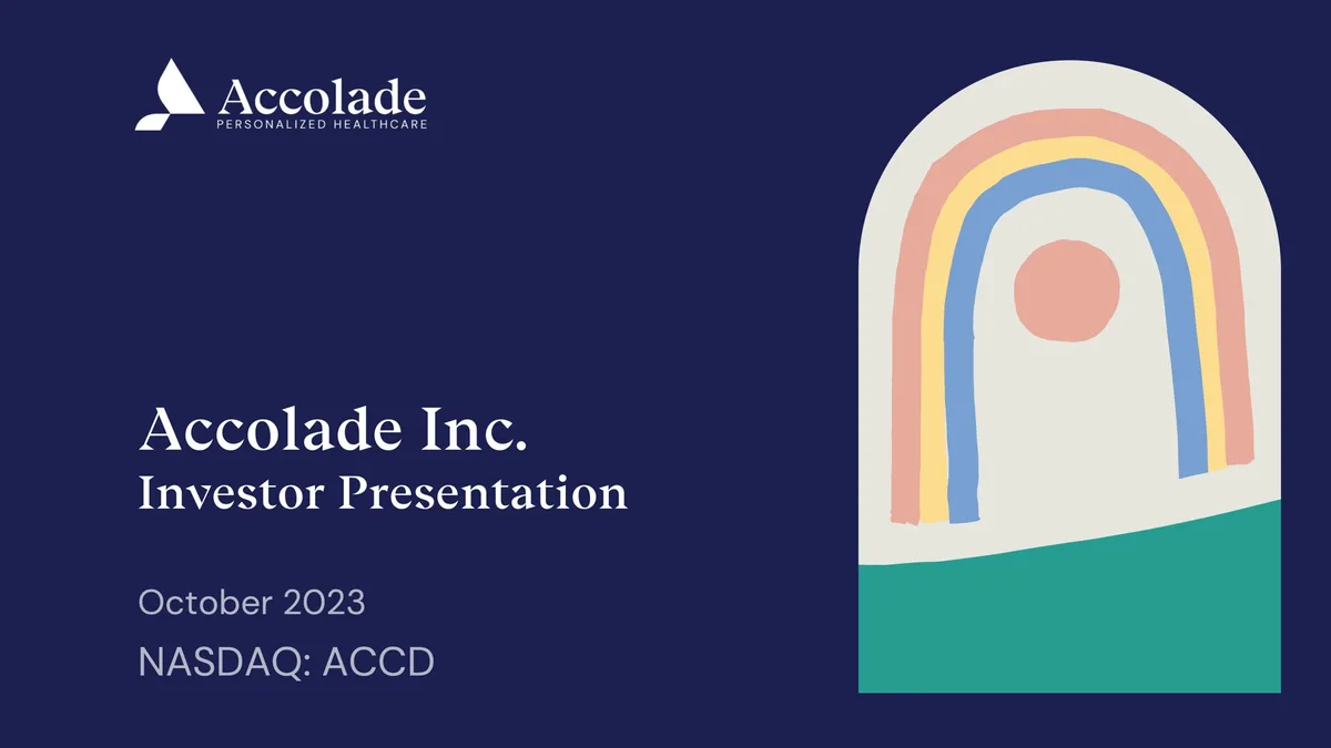 Accolade | Investor Presentation Deck | 31 slides · slide 1