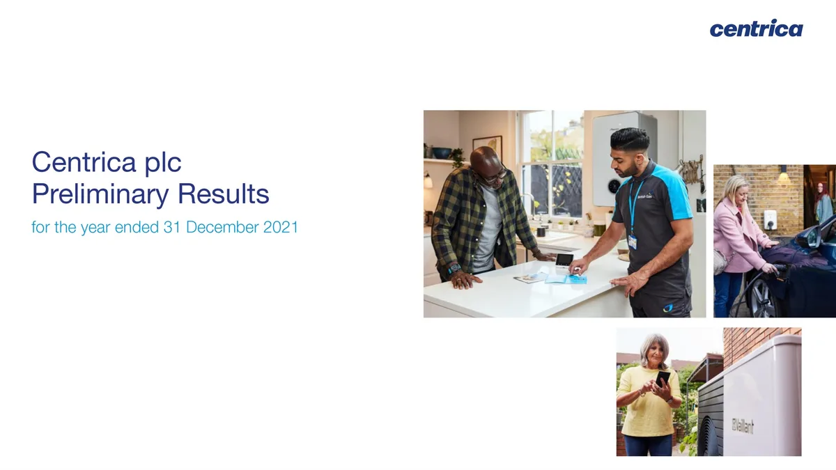 Centrica | Results Presentation Deck | 44 slides · slide 1