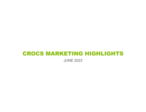 Crocs | Investor Presentation Deck | 2 slides