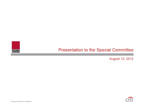 10 IBD presentation 2012 Taro Pharmaceutical Industries Citigroup