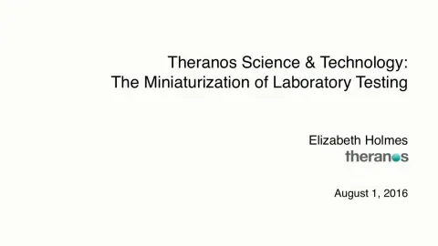 Theranos | Investor Conference Presentation Deck | 88 slides