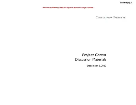 Centerview Partners | Investment Banking Pitch Book | 5 slides