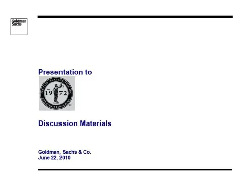 Goldman Sachs | Investment Banking Pitch Book | 66 slides