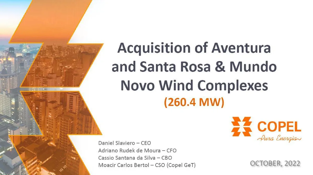 Energy Company of Parana | Mergers and Acquisitions Presentation Deck | 10 slides · slide 1