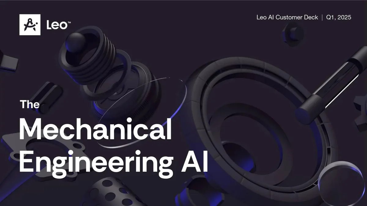 The slide features 3D rendered mechanical components, reinforcing the 'Mechanical Engineering' theme.