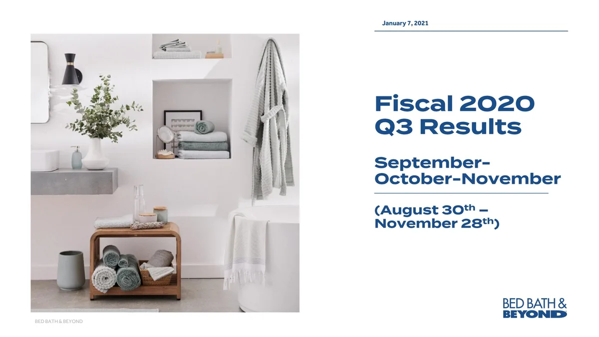 Bed Bath &amp; Beyond | Results Presentation Deck | 43 slides · slide 1