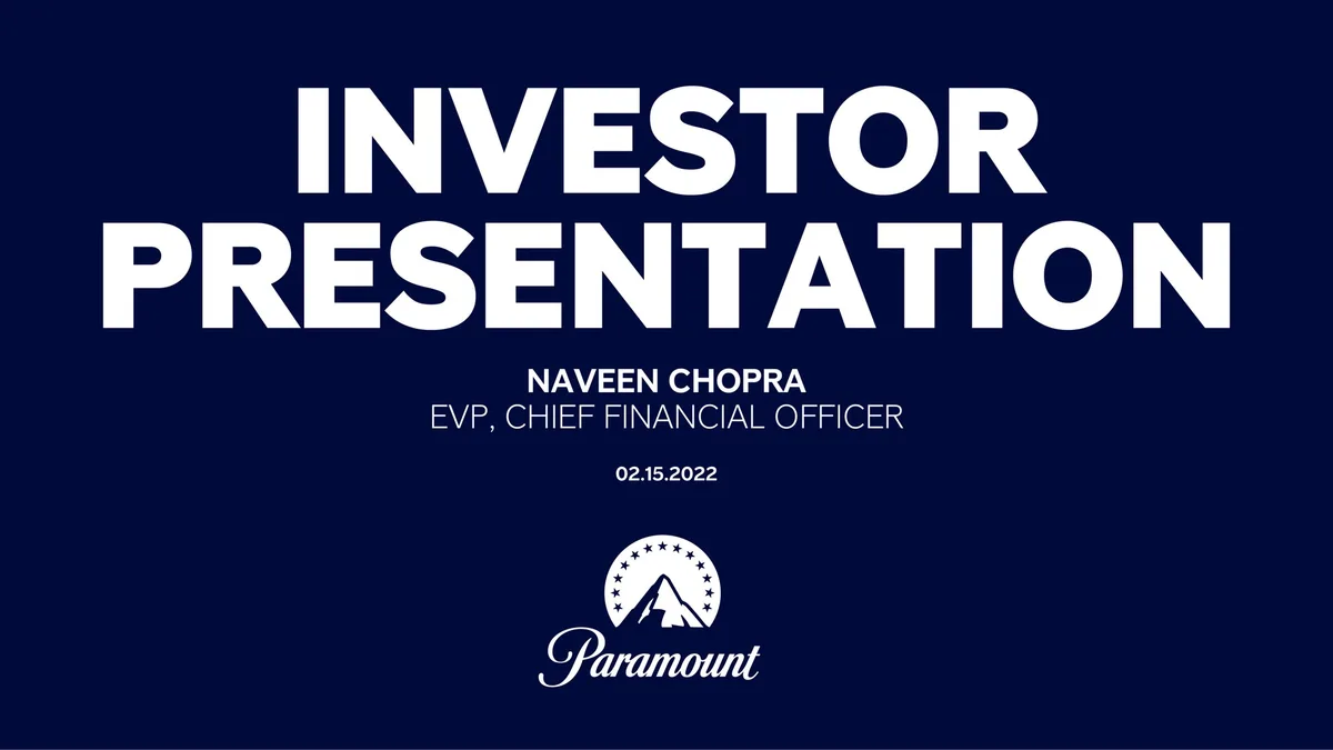 Paramount | Results Presentation Deck | 39 slides · slide 1