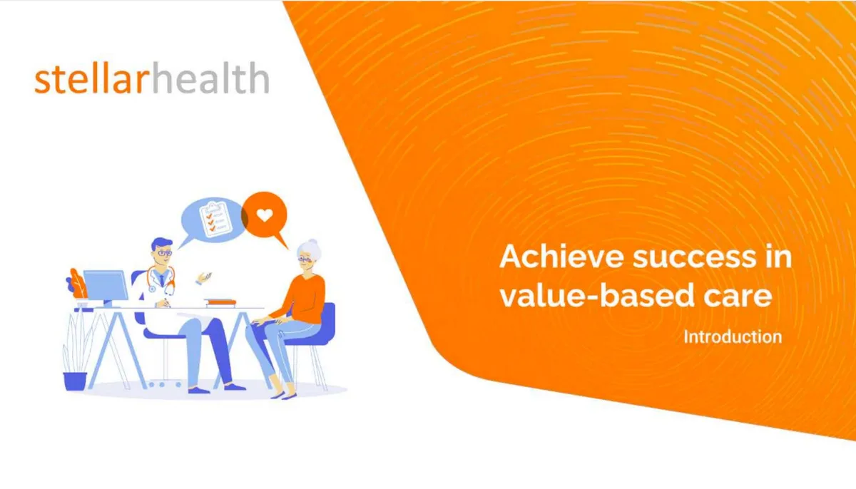 Stellar Health Series B pitch deck: Value-based-care startup raised $60M · slide 1