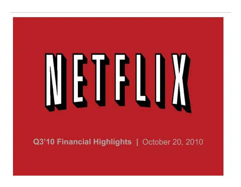Netflix | Results Presentation Deck | 14 slides