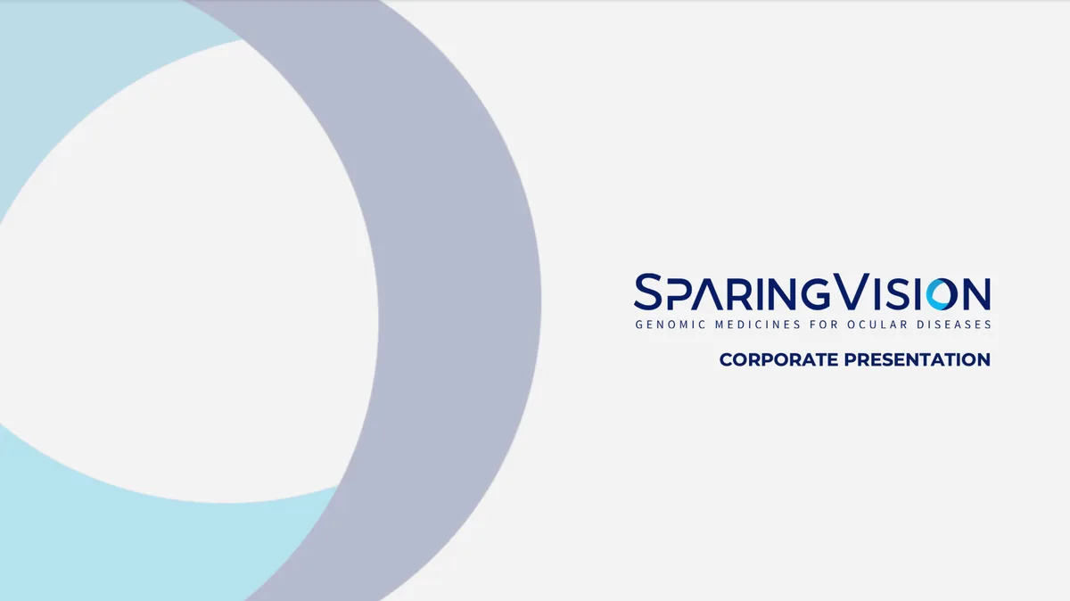 Pitch deck: SparingVision raises $75 million for CRISPR eye treatments · slide 1