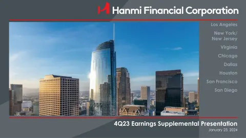 Hanmi Financial | Results Presentation Deck | 34 slides