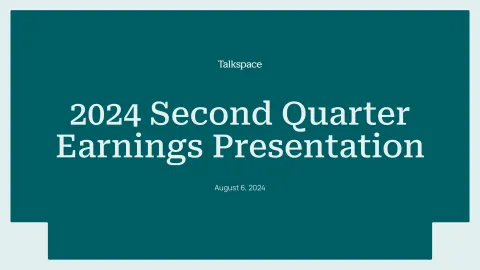 Talkspace | Results Presentation Deck | 11 slides