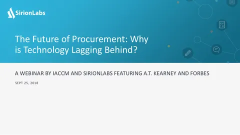 The Future of Procurement: Why is Technology Lagging Behind?