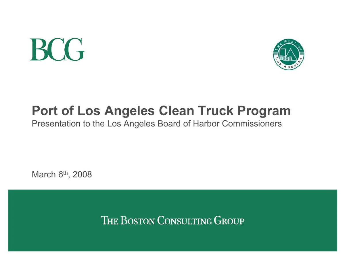 Port of LA Clean Truck Program · slide 1
