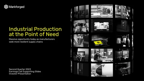 Markforged | Results Presentation Deck | 16 slides