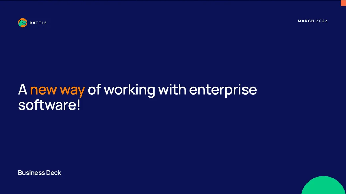 Here's the 16-slide deck that Rattle;; a startup that plugs enterprise software into Slack and Teams;; used to raise a $26 million Series A · slide 1