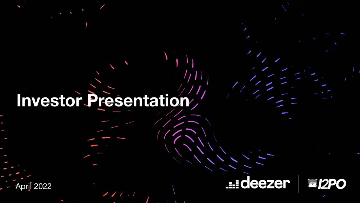 Deezer | SPAC Presentation Deck | 32 slides · slide 1