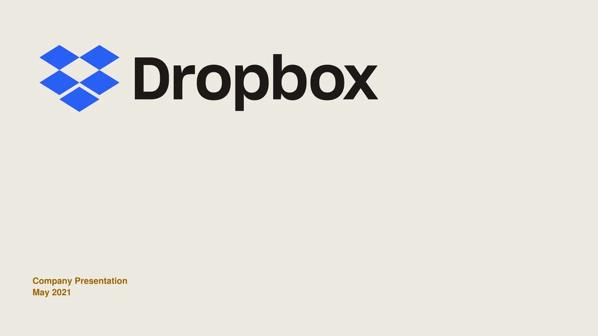 Dropbox | Investor Presentation Deck | 39 slides · slide 1