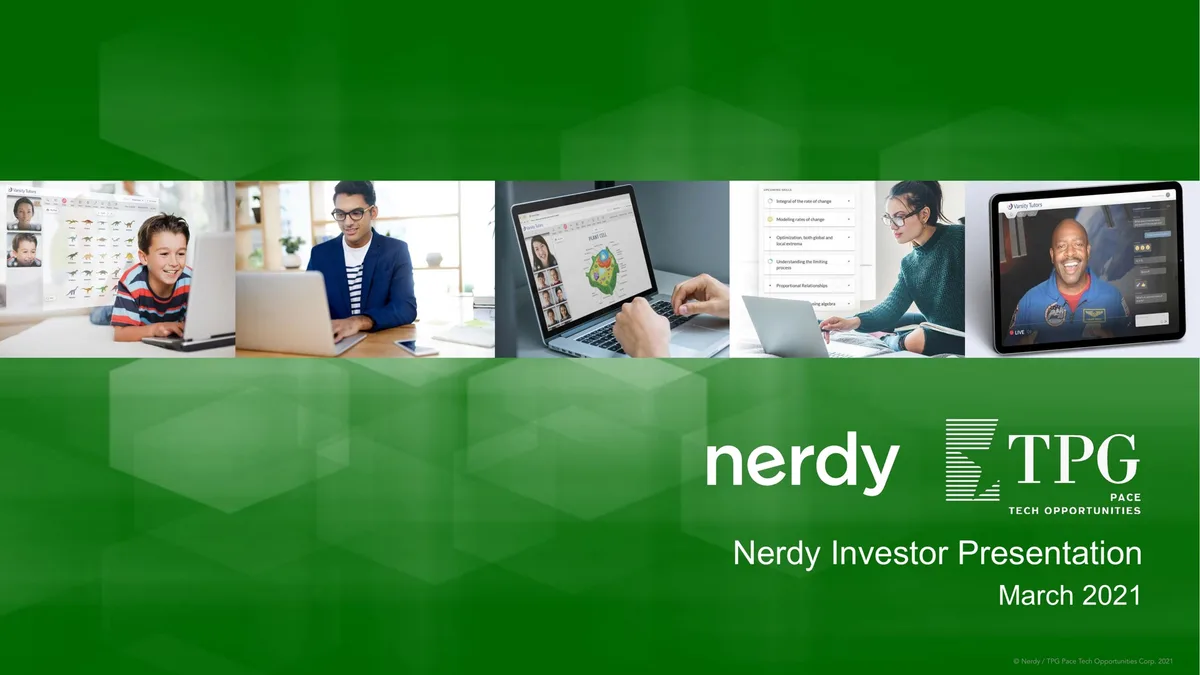 Includes logos for Nerdy and TPG Pace Tech Opportunities.