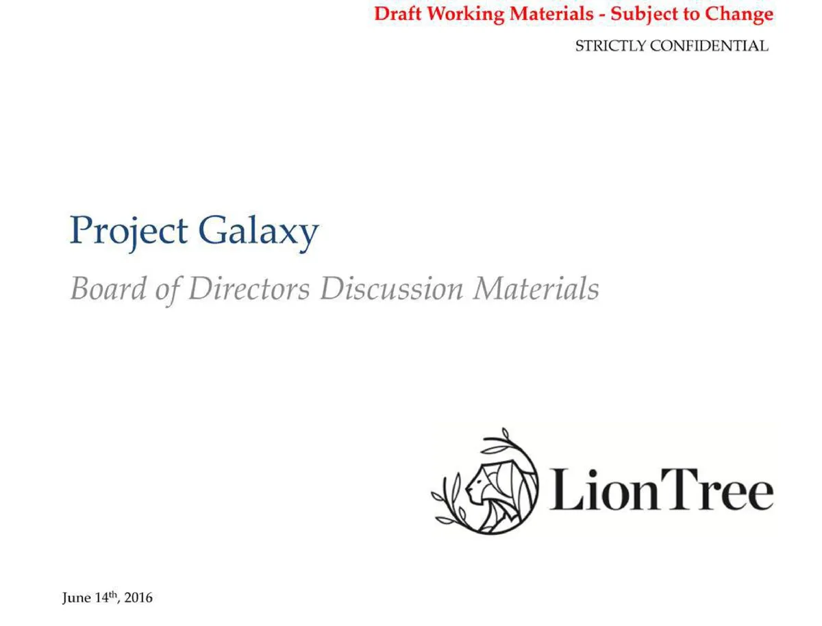 LionTree | Investment Banking Pitch Book | 41 slides · slide 1