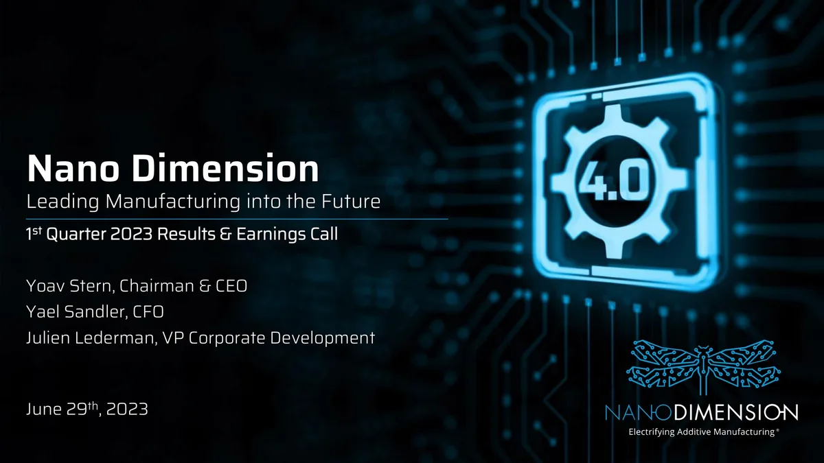 Nano Dimension | Results Presentation Deck | 18 slides · slide 1